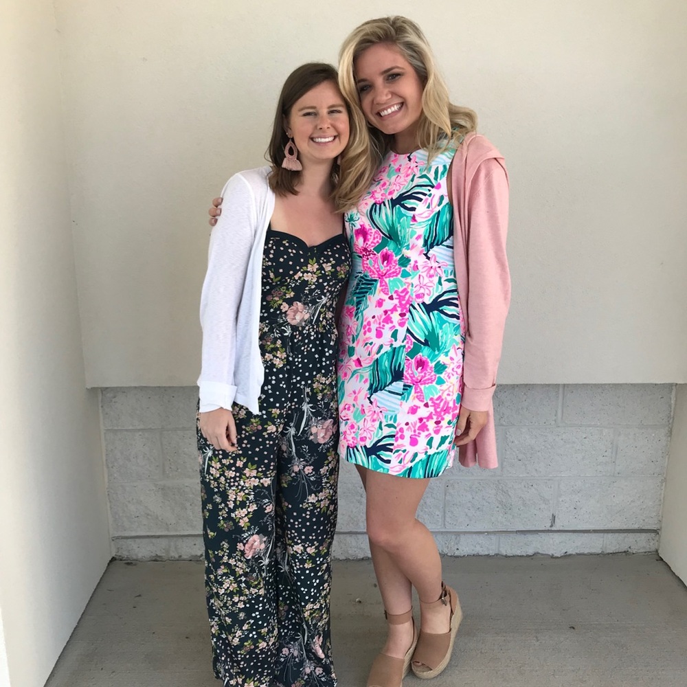 Floral bell bottom jump suit